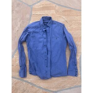 Johnnylove Blue Long Sleeve Collared Button Down Shirt Men's M